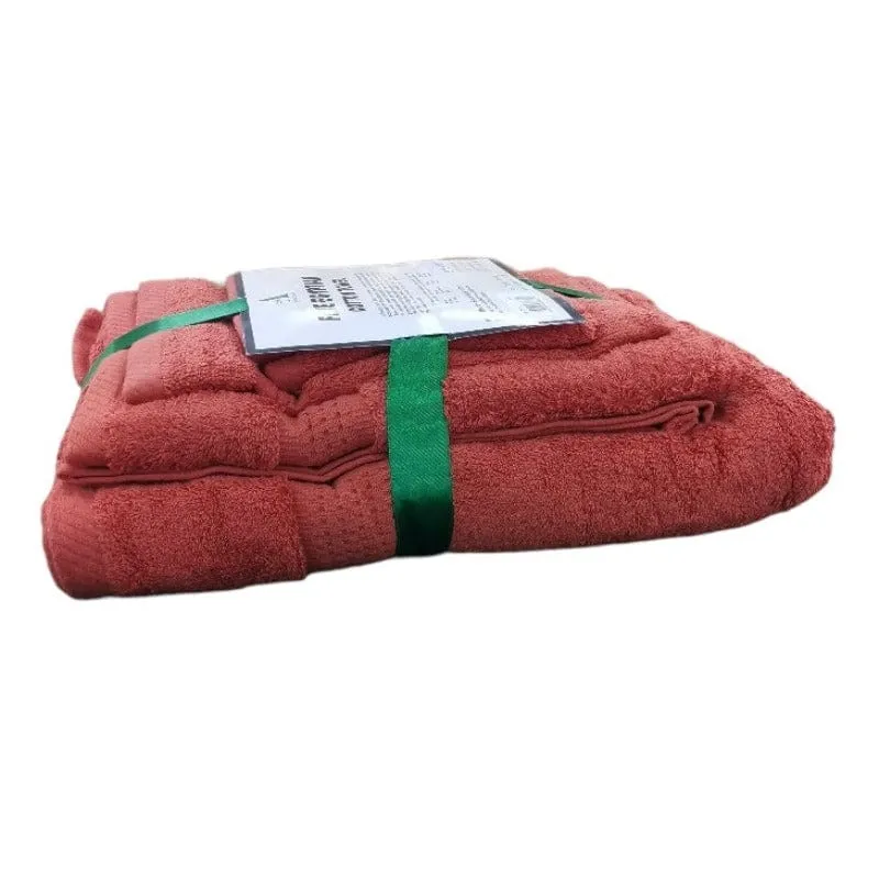 Fine Egyptian Cotton Towels Set 5 Piece Rust