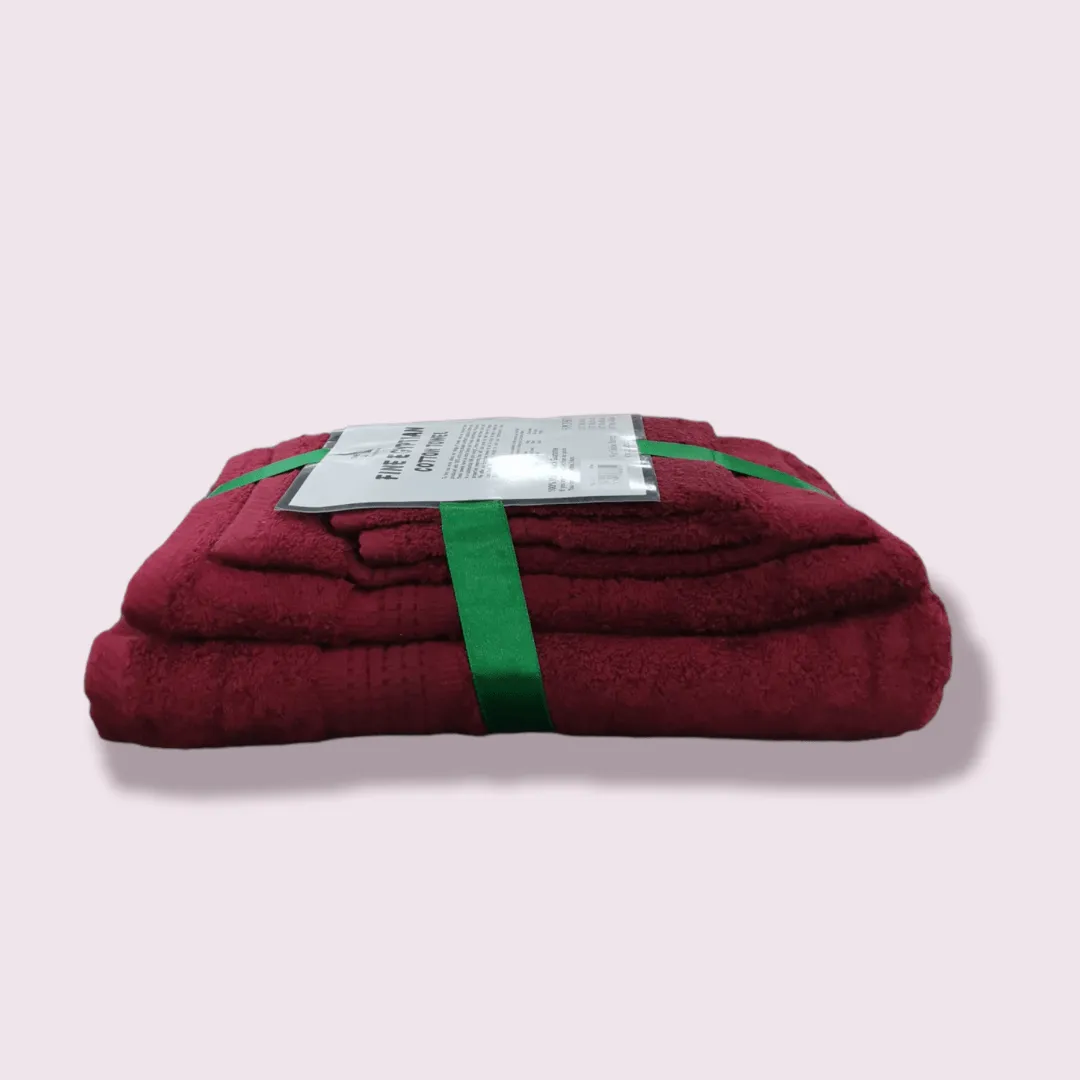 Fine Egyptian Cotton Towels Set 5 Piece Wine