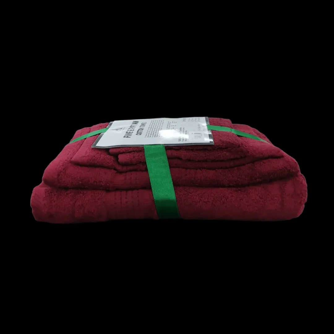 Fine Egyptian Cotton Towels Set 5 Piece Wine