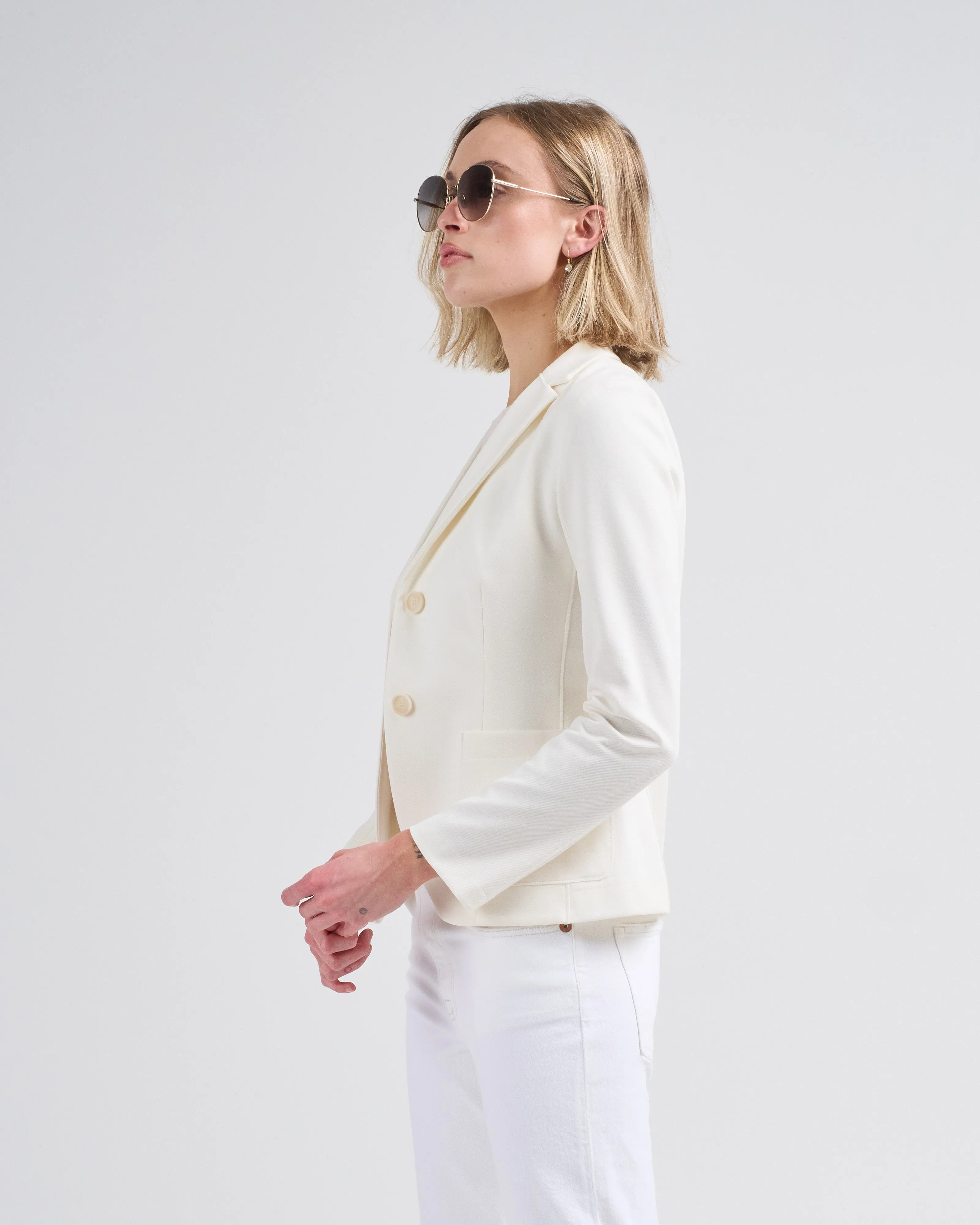 fitted blazer diagonal with loro piana fabric
