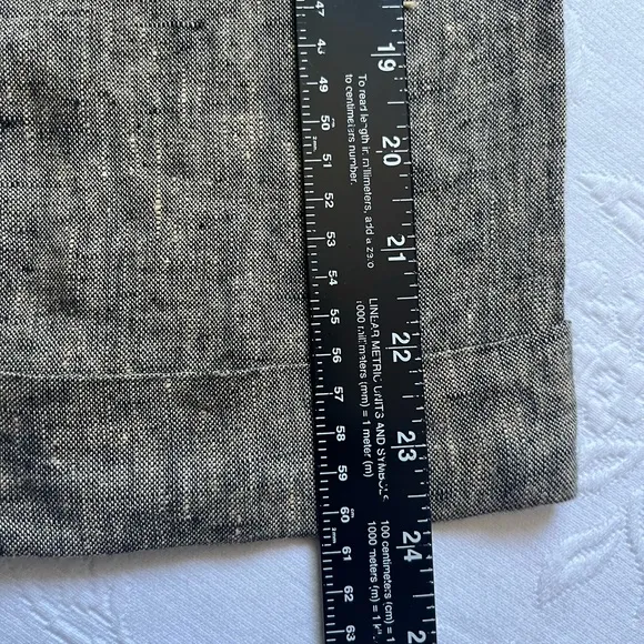 FLAX 100% Linen Button Front Pockets ¾ Sleeves Lightweight Shirt Top Blazer Sz L