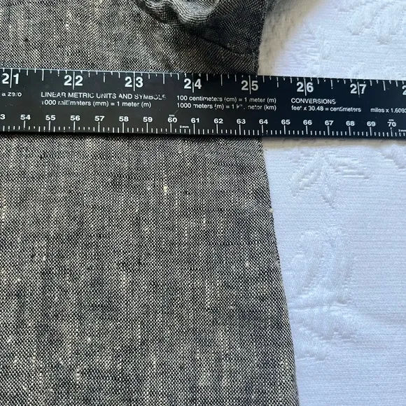 FLAX 100% Linen Button Front Pockets ¾ Sleeves Lightweight Shirt Top Blazer Sz L