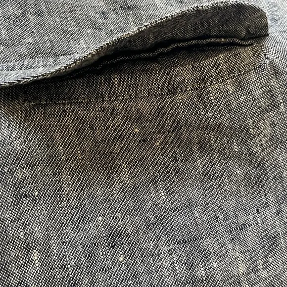 FLAX 100% Linen Button Front Pockets ¾ Sleeves Lightweight Shirt Top Blazer Sz L