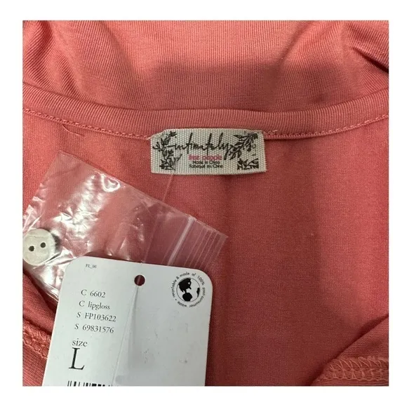 Free People Essential Knit Pajamas in the color Lipgloss (Peach) NWT