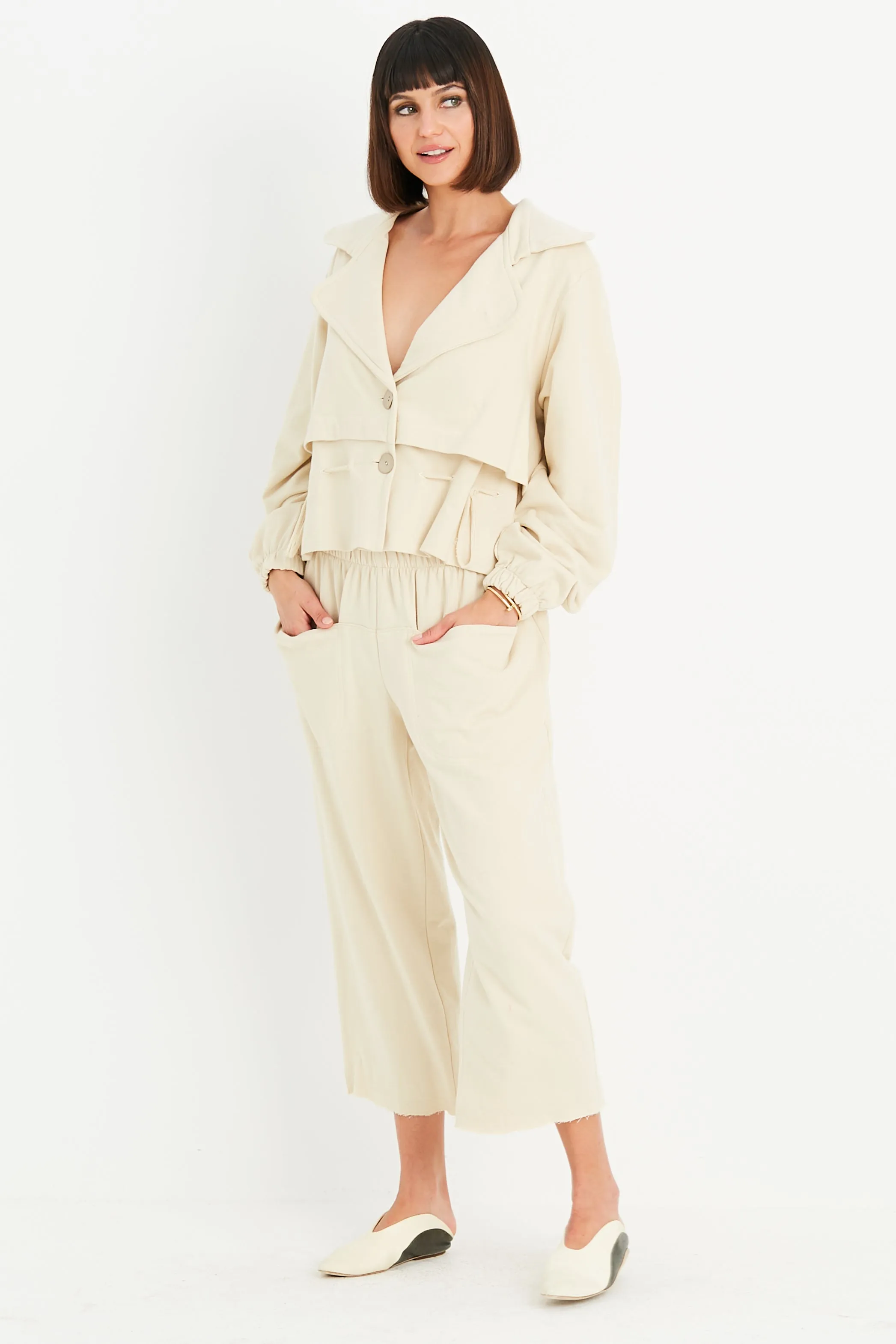 French Terry Slouchy Pocket Crop Pants