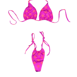 Fuchsia Polka Tie Bikini