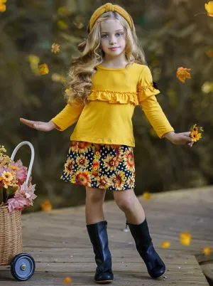 Full Of Sunshine Sunflower Skirt Set