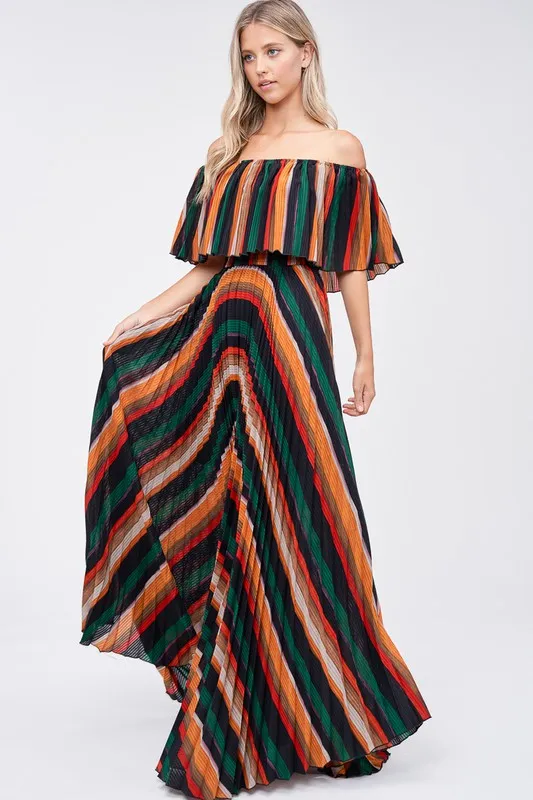 GEMMA STRIPED MAXI DRESS
