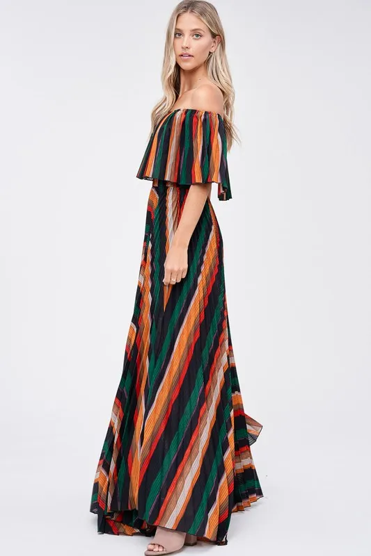 GEMMA STRIPED MAXI DRESS