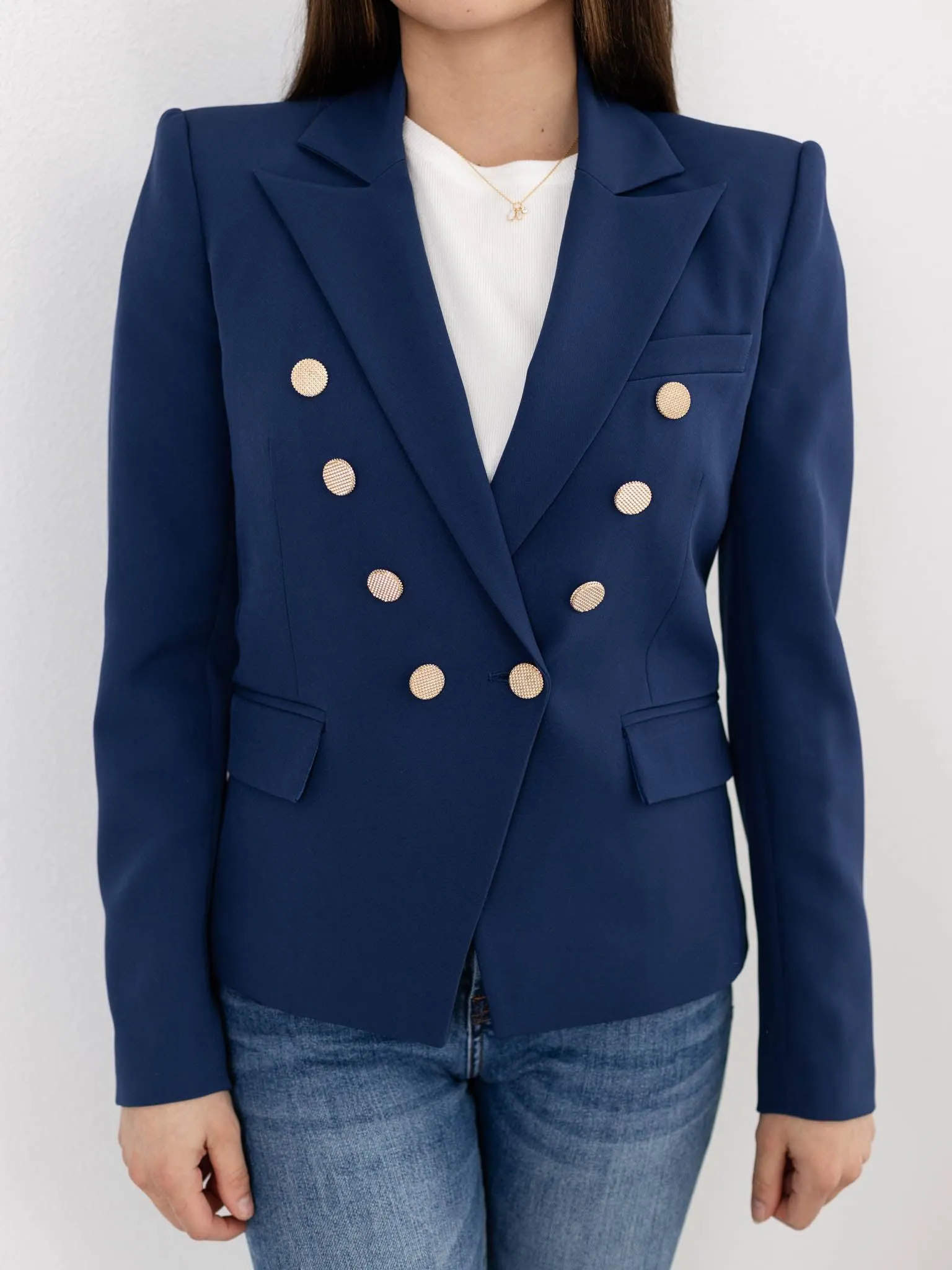 Generation Love Navy Amelia Crepe Blazer