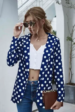 Georgie Polka Dot Long Sleeve Blazer