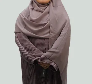 Girls Pleated Batwing Abaya - Mauve
