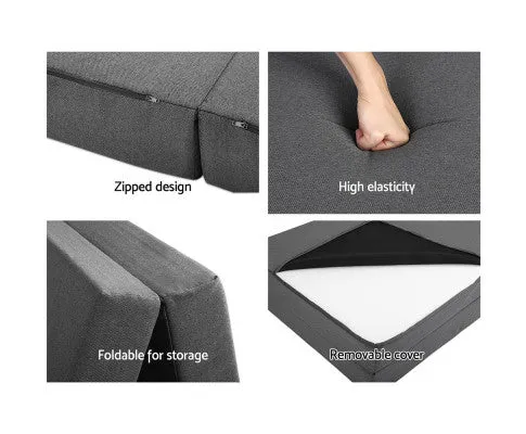 Giselle Bedding Double Size Folding Foam Mattress Portable Bed Mat Dark Grey