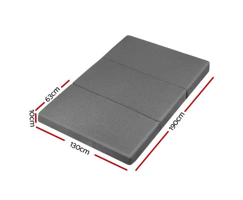 Giselle Bedding Double Size Folding Foam Mattress Portable Bed Mat Dark Grey