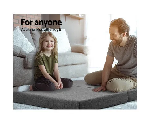 Giselle Bedding Double Size Folding Foam Mattress Portable Bed Mat Dark Grey