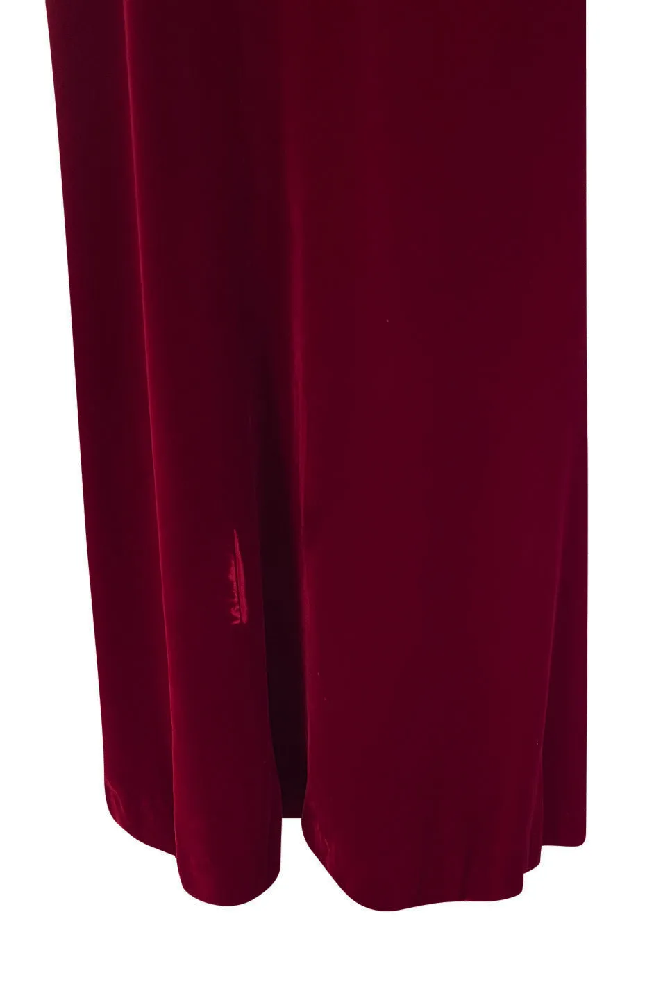 Gorgeous 1980s Oscar de la Renta Black Beaded Bow Dress in a Rich Ruby Red Velvet