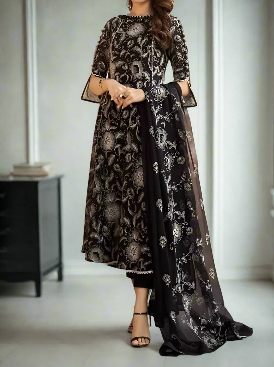 Grace W616-Embroidered 2pc Linen Dress