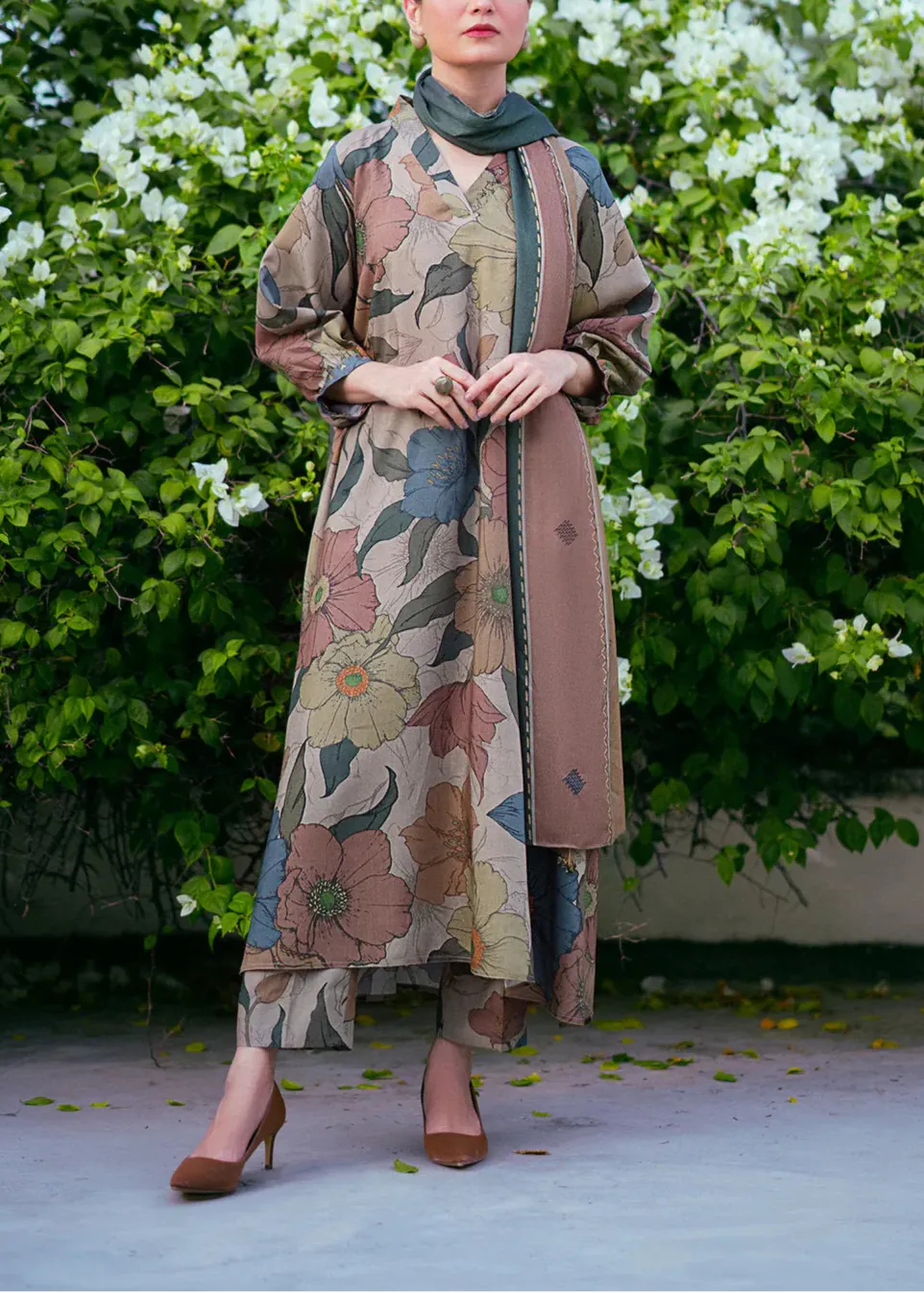 Grace W666-Printed 2pc karandi Dress
