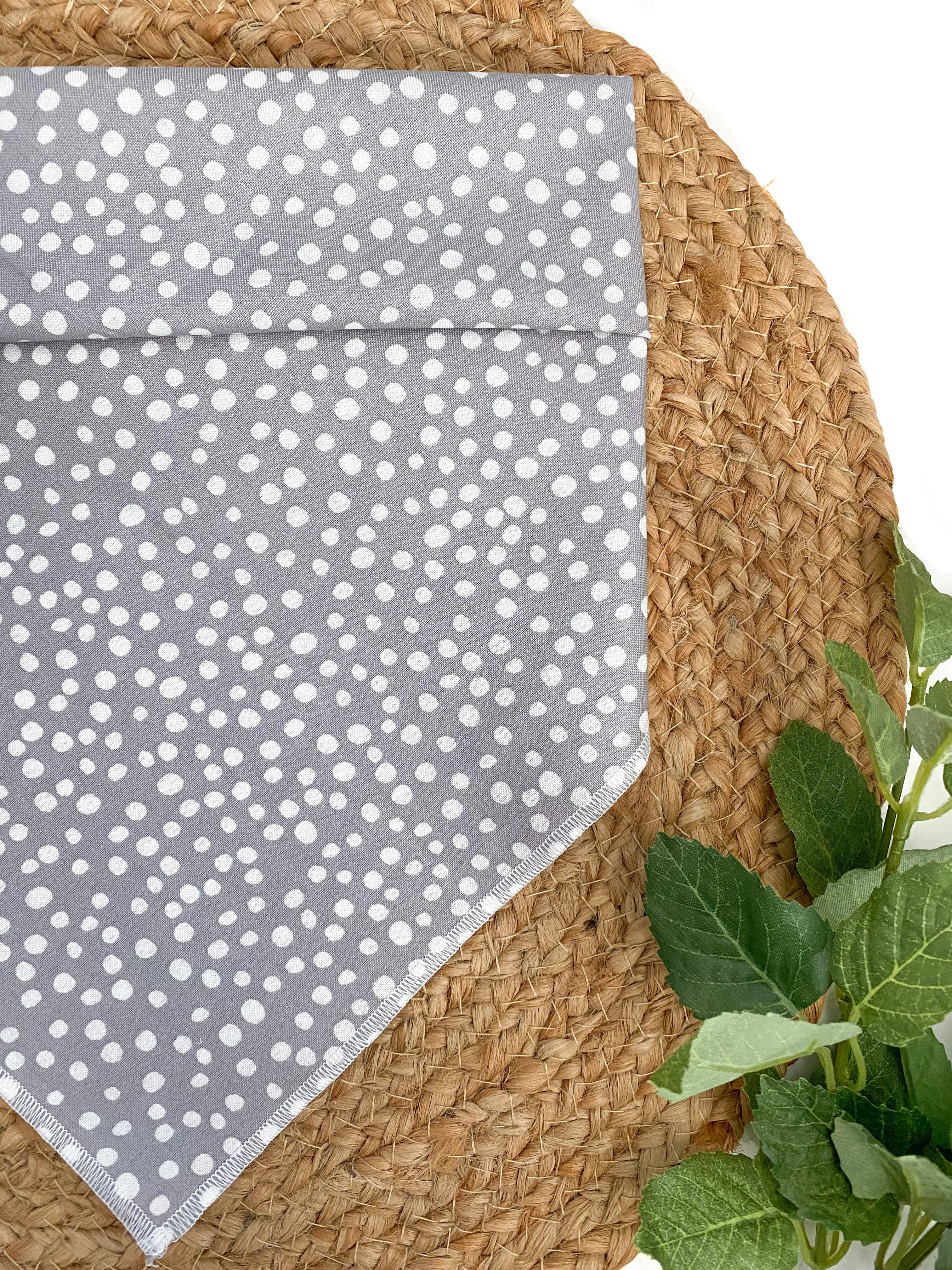 Gray and White Polka Dot Bandana