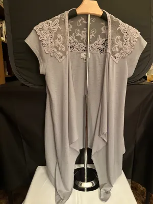 Gray Tunic Sweater With Lace By Worthington Size Medium