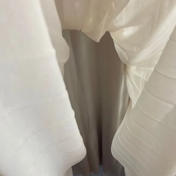 Grayson Cream Pleated Maxi Lined Dress Size Small