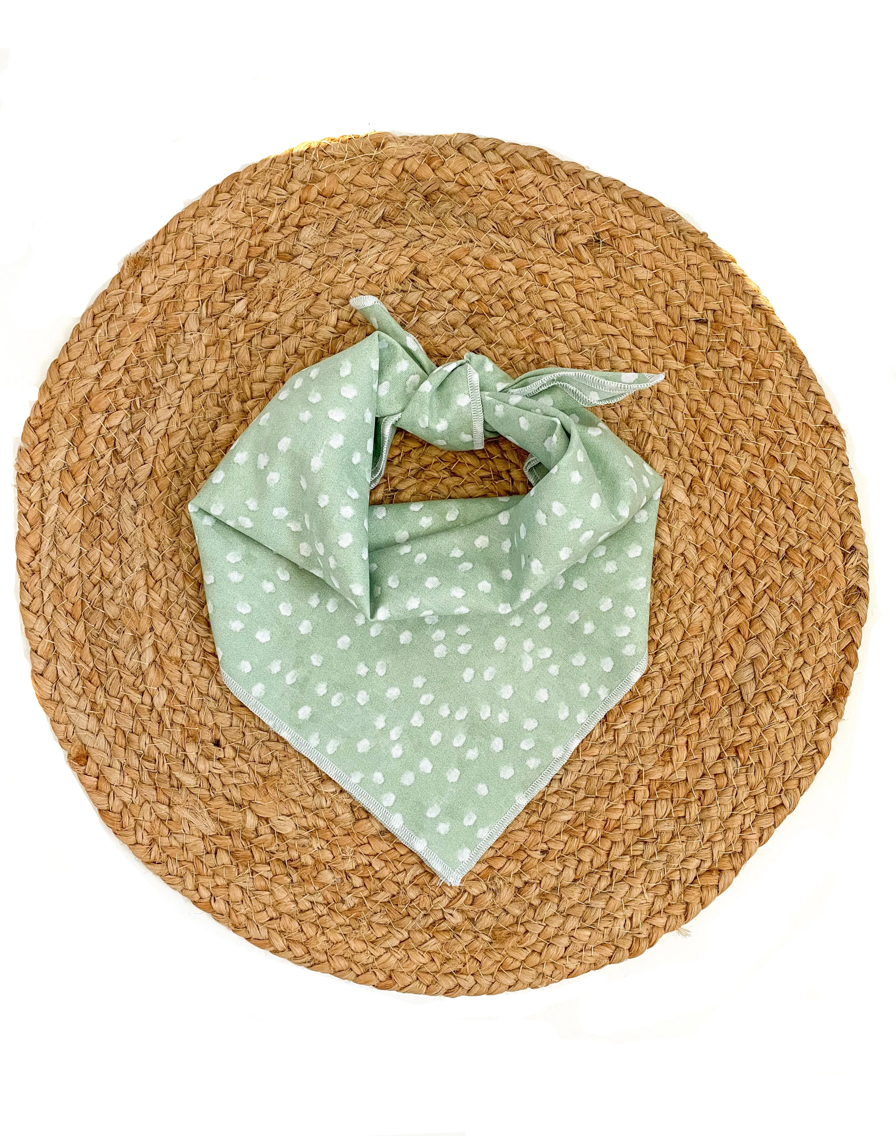 Green and White Polka Dot Bandana