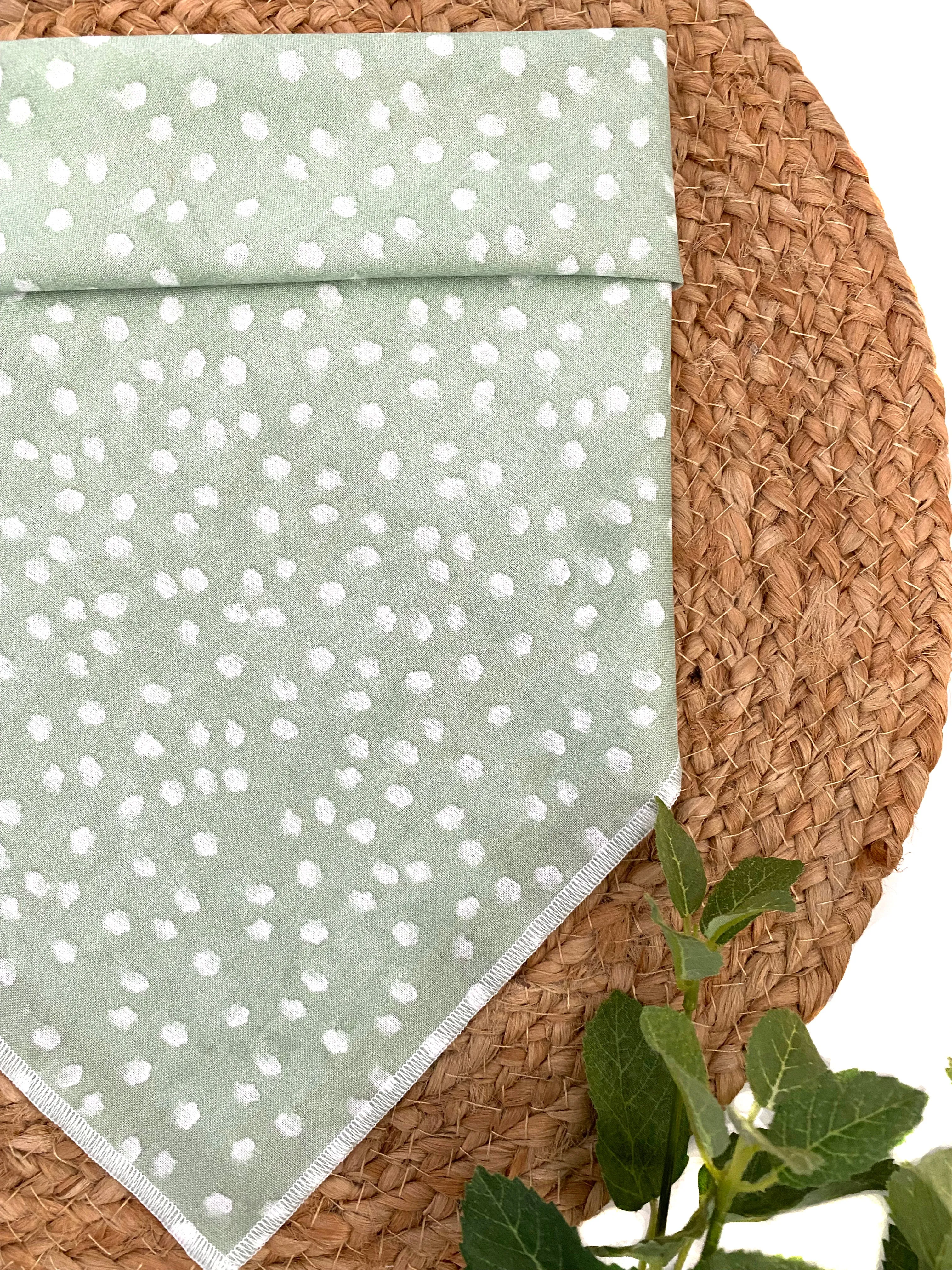 Green and White Polka Dot Bandana