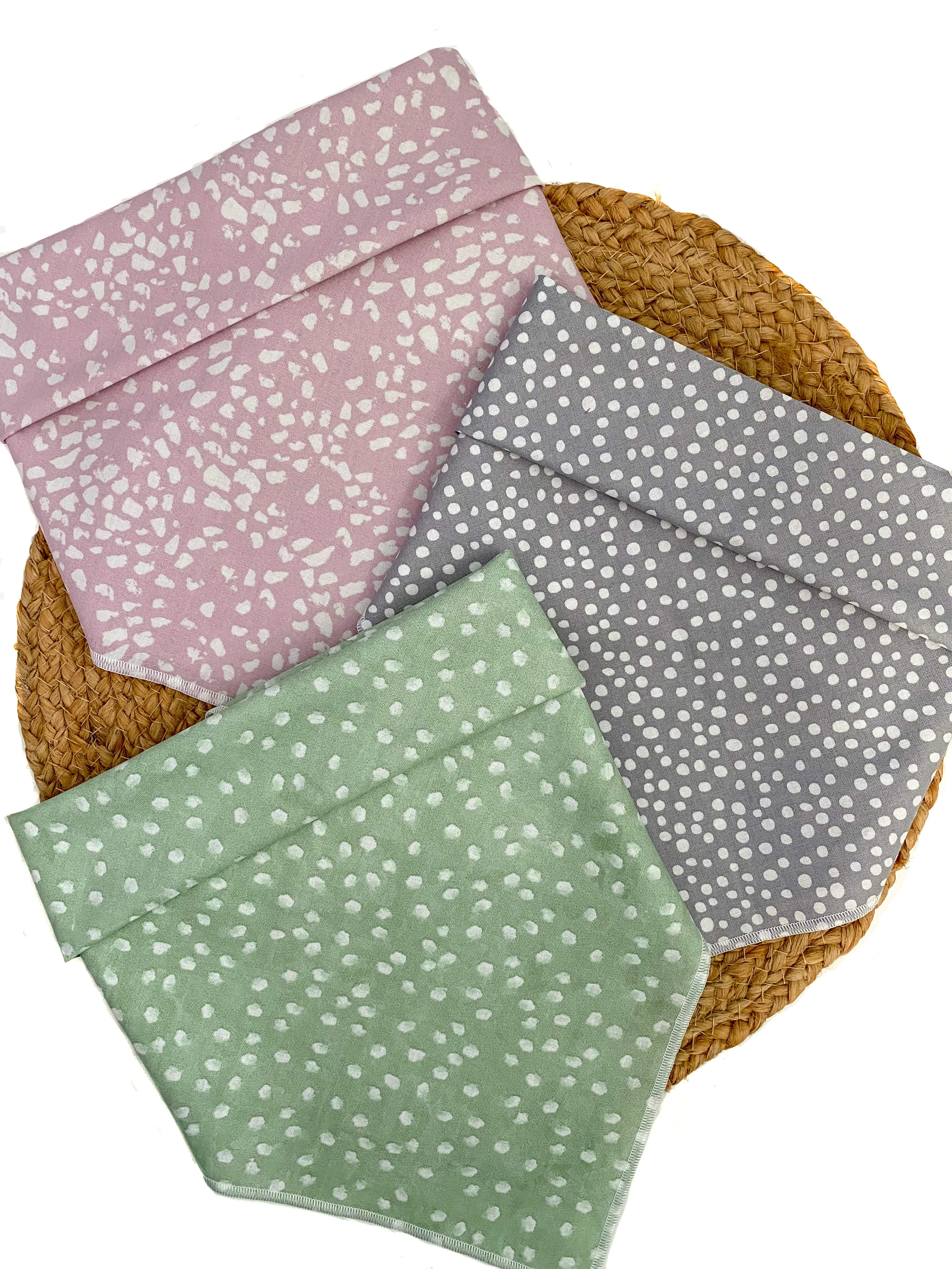 Green and White Polka Dot Bandana