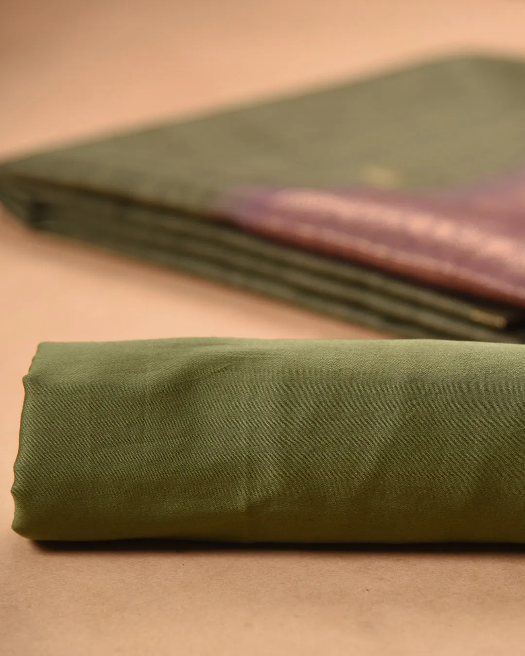 Green With Mauve Chanderi Silk Blend Woven Unstitched Suit Fabric Set With Chanderi Silk Blend Dupatta