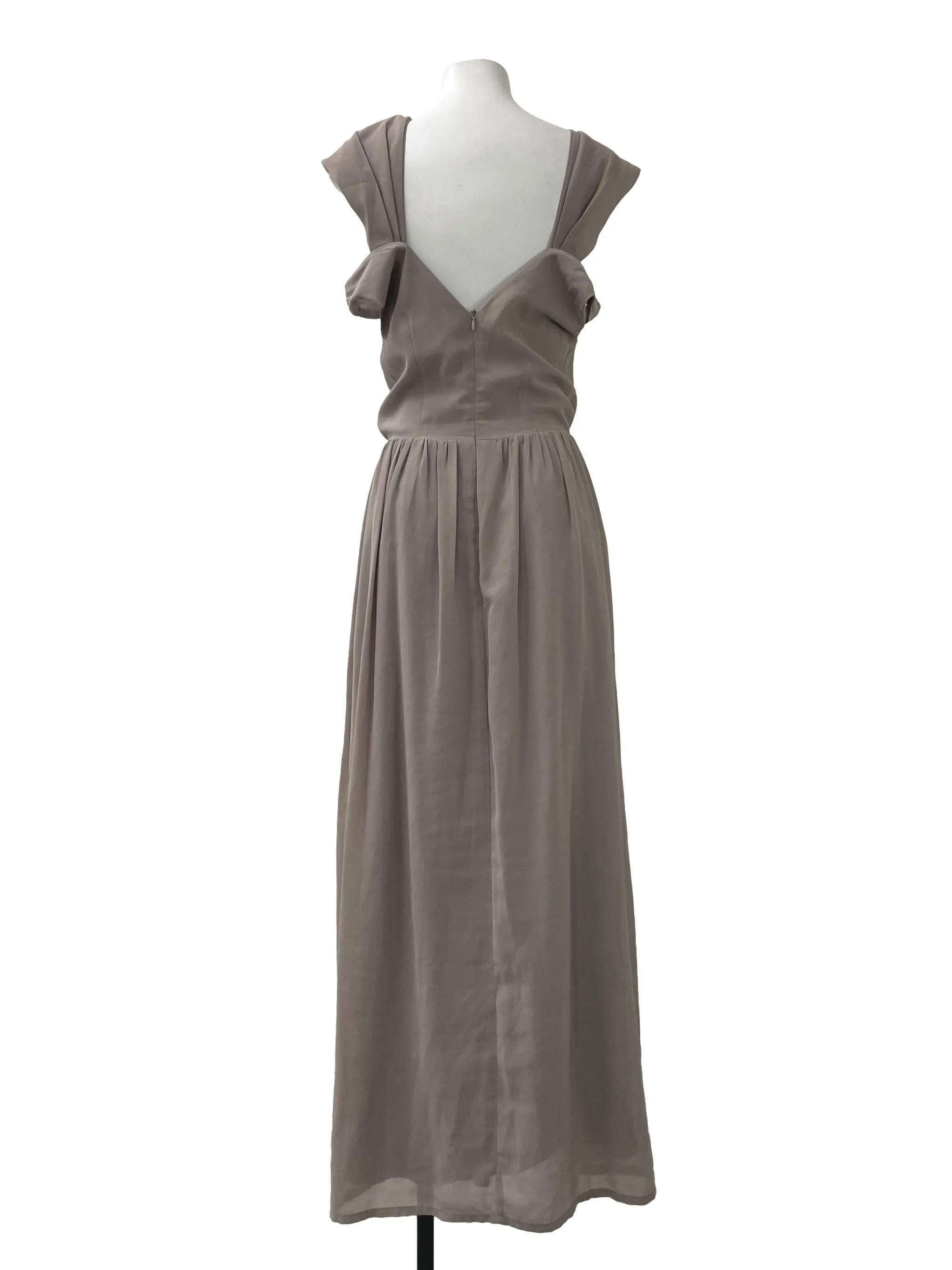 Grey Pleated Sweetheart Dress