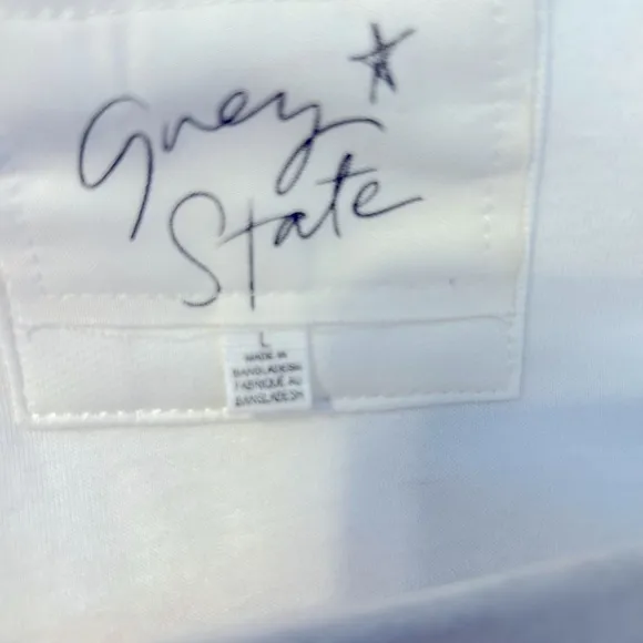 Grey State Ophelia Jacket White Multi Media Luxurious Gold Zip Up Jacket Large