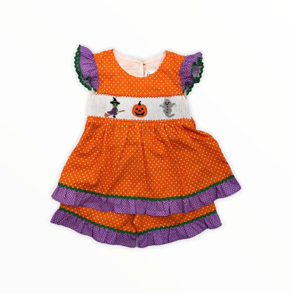 Halloween girl shorts set