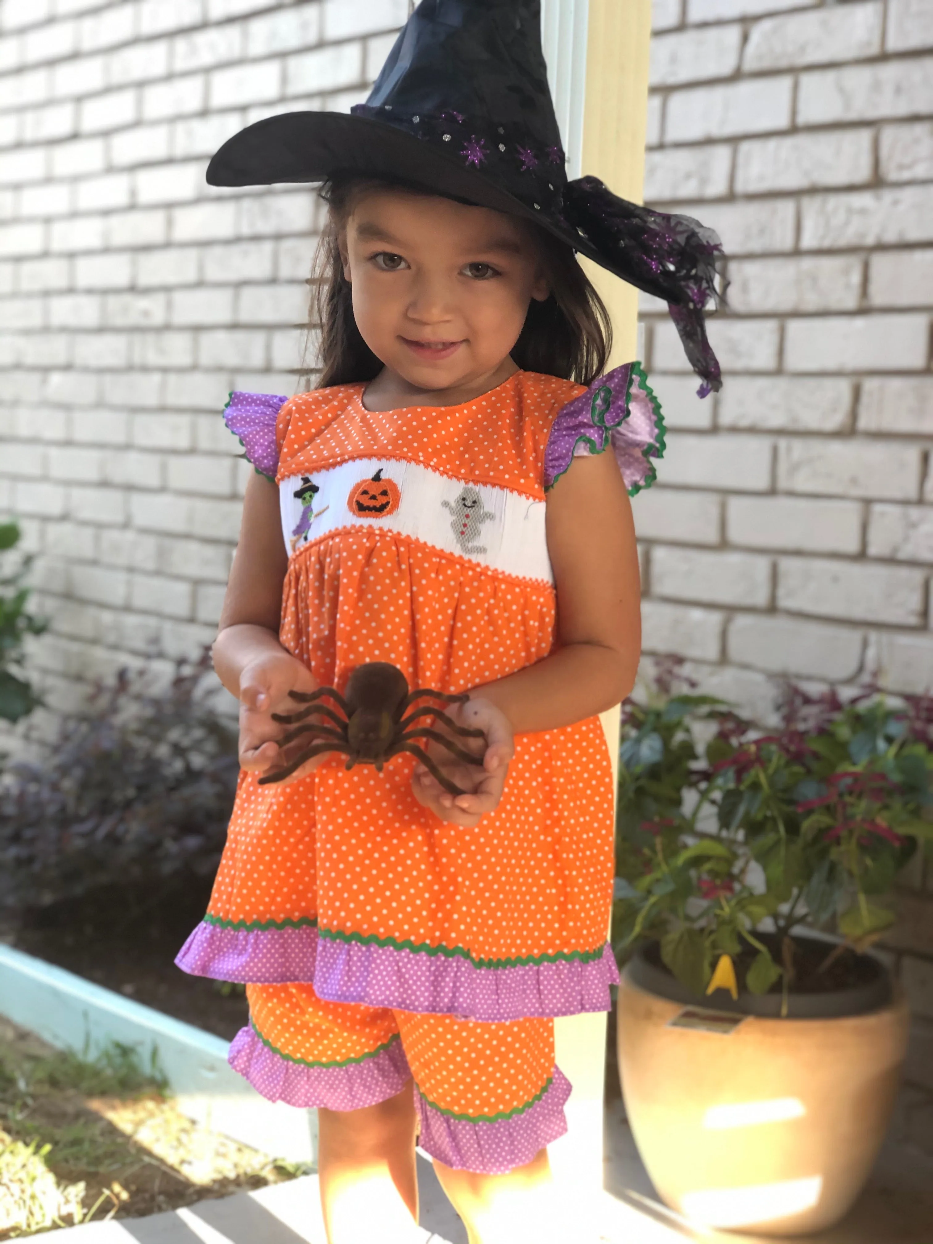 Halloween girl shorts set