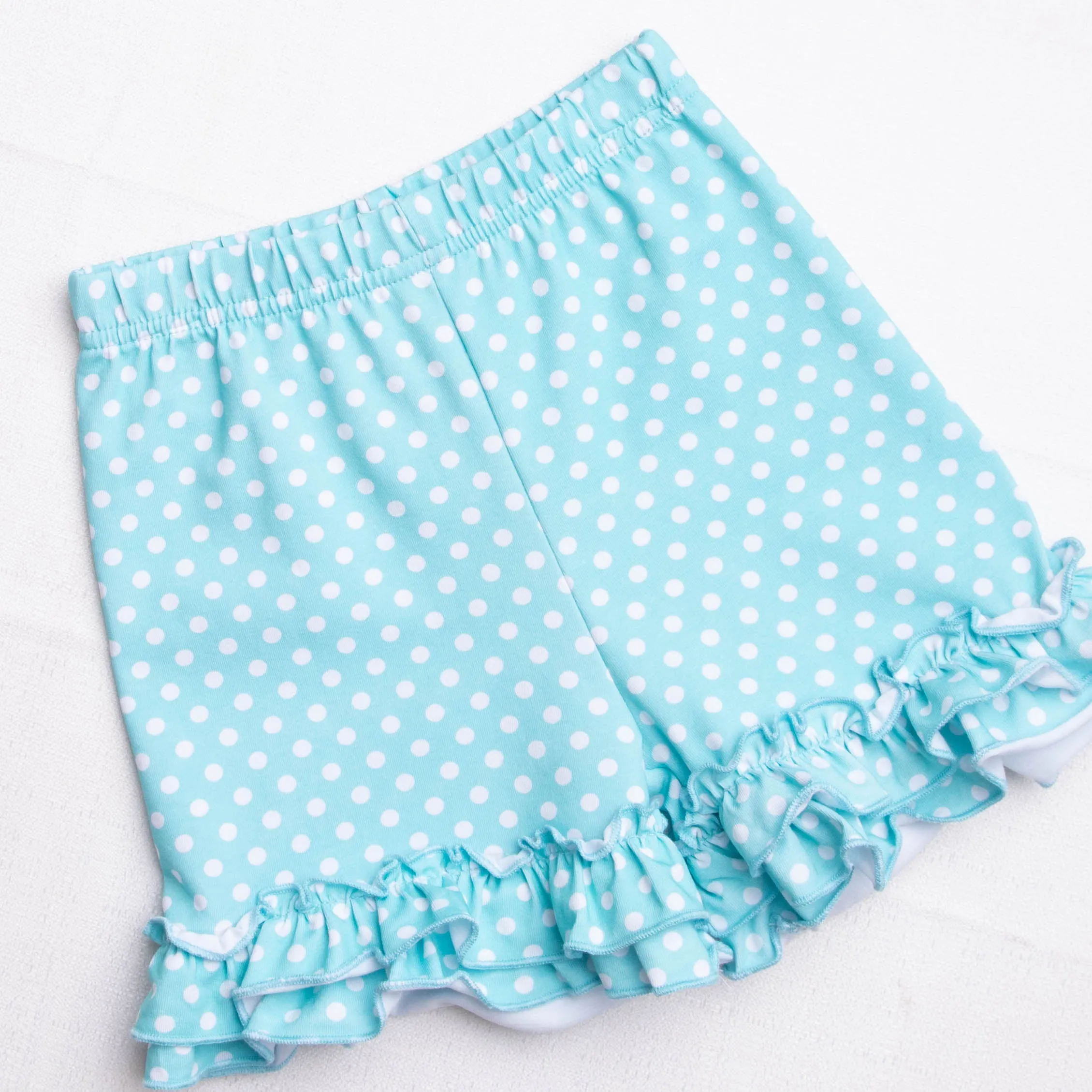 Happy Hens Ruffle Short Set, Aqua
