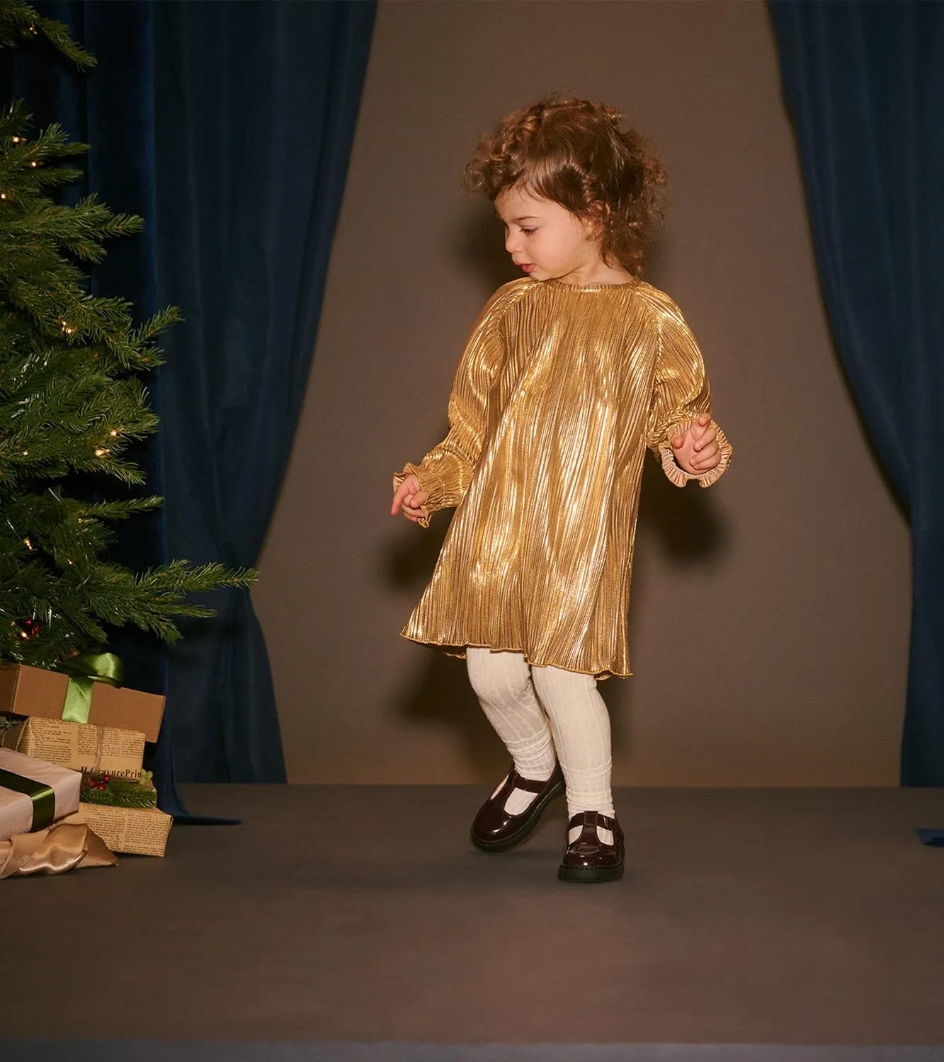 Hatley Holiday Gold Metallic Dress