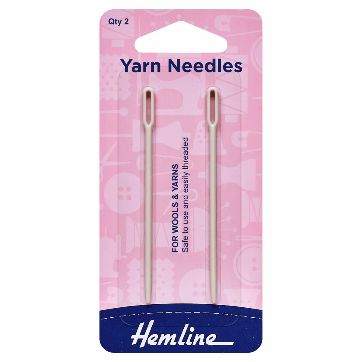 Hemline Hand Sewing Needles: Wool & Yarn: Plastic: 2 Pieces