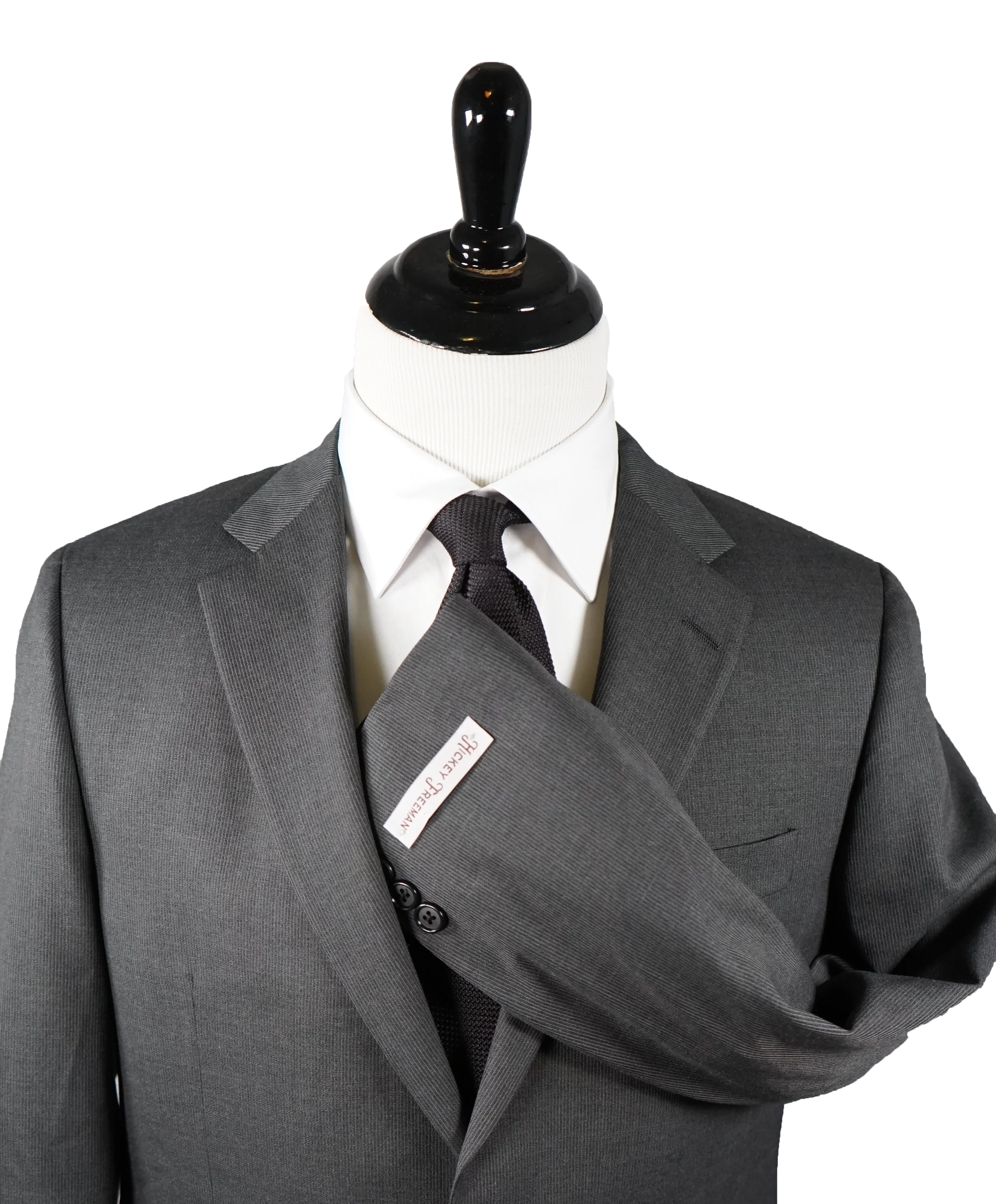 HICKEY FREEMAN - Gray Micro Striped Wool Suit “Milburn II" - 40R