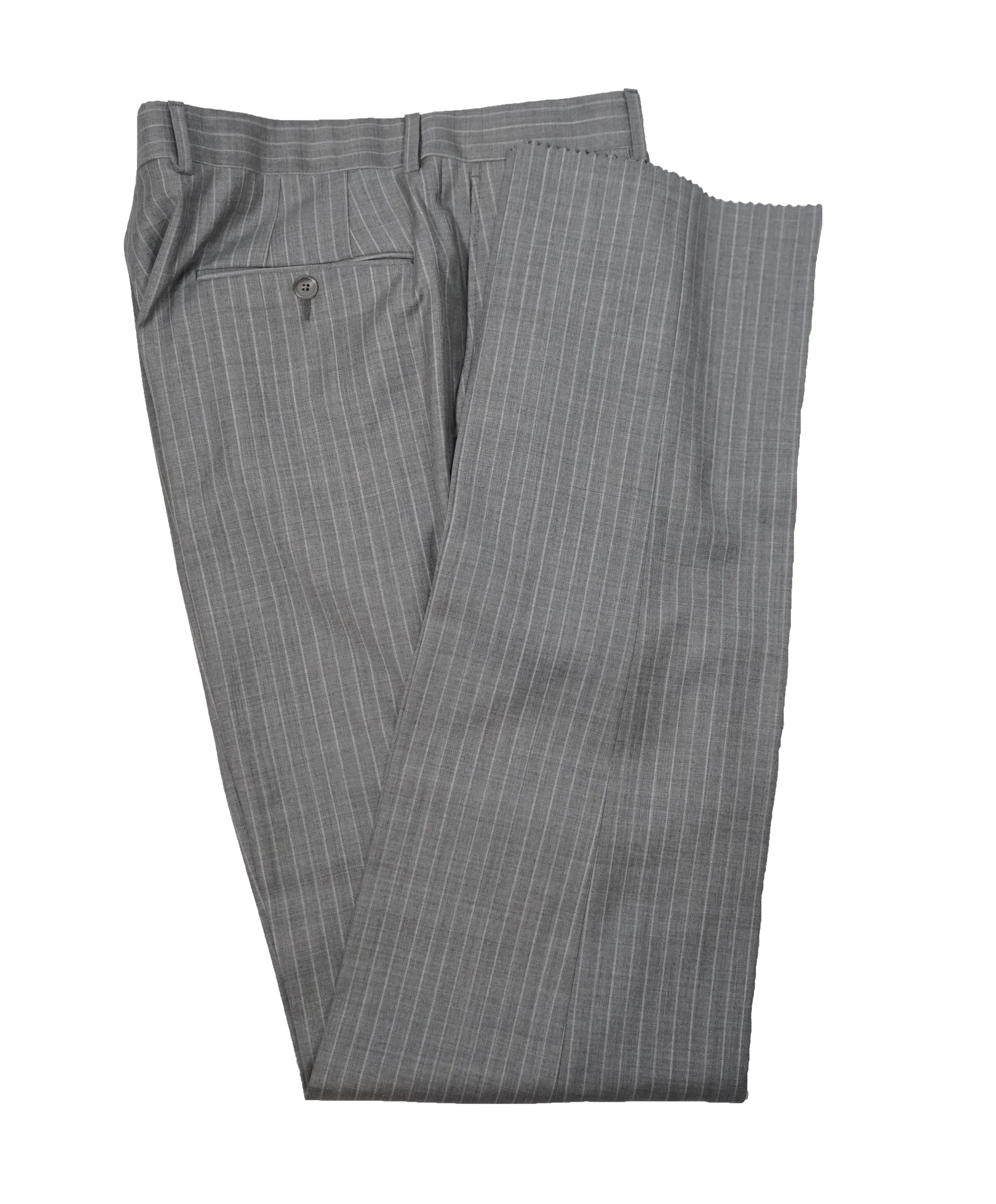 HICKEY FREEMAN - Gray With Tonal Chalk Stripe 2-Button Suit - 42R