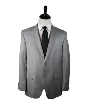 HICKEY FREEMAN - Gray With Tonal Chalk Stripe 2-Button Suit - 42R