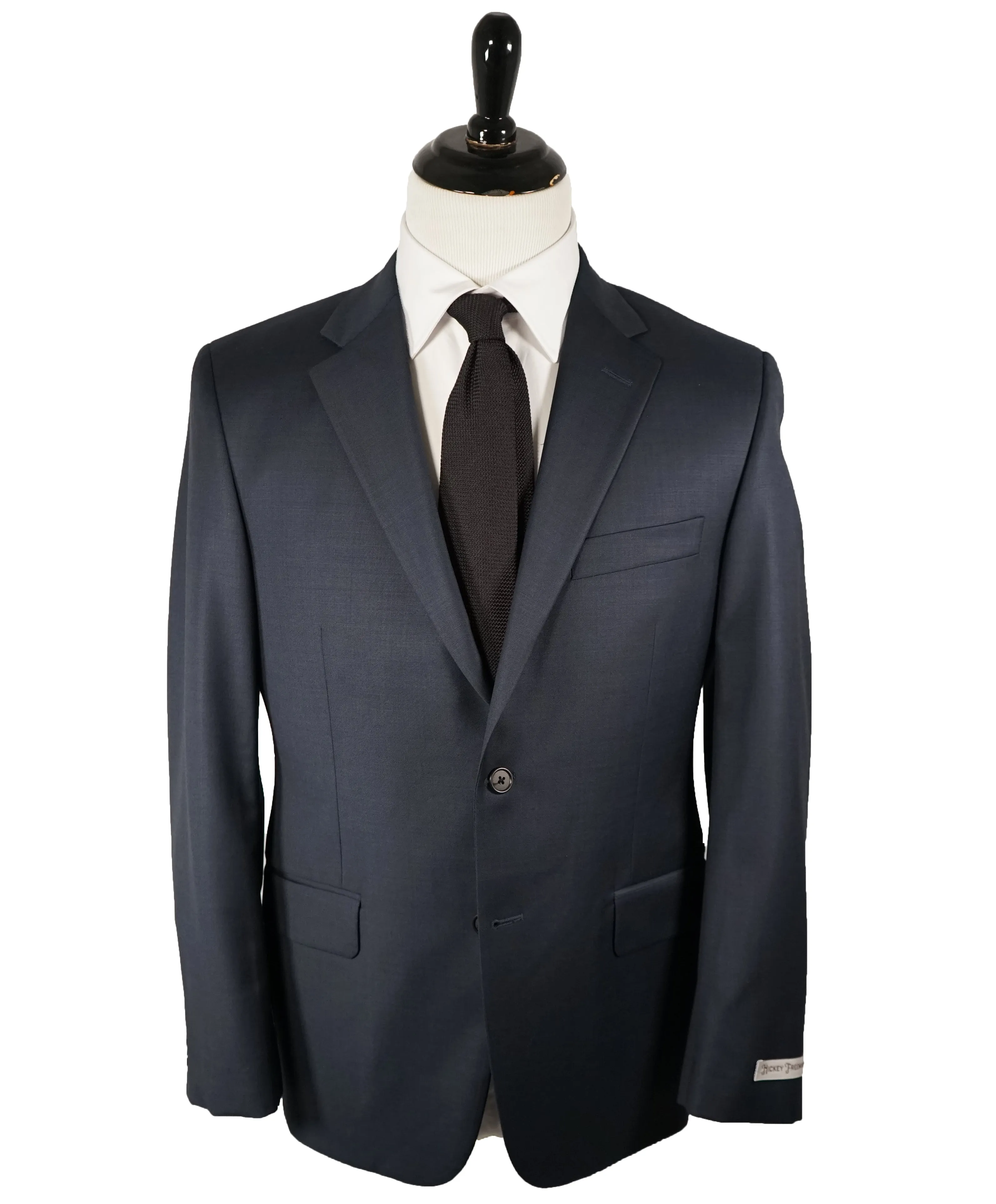 HICKEY FREEMAN - Navy Blue Textured Solid Suit - 40S