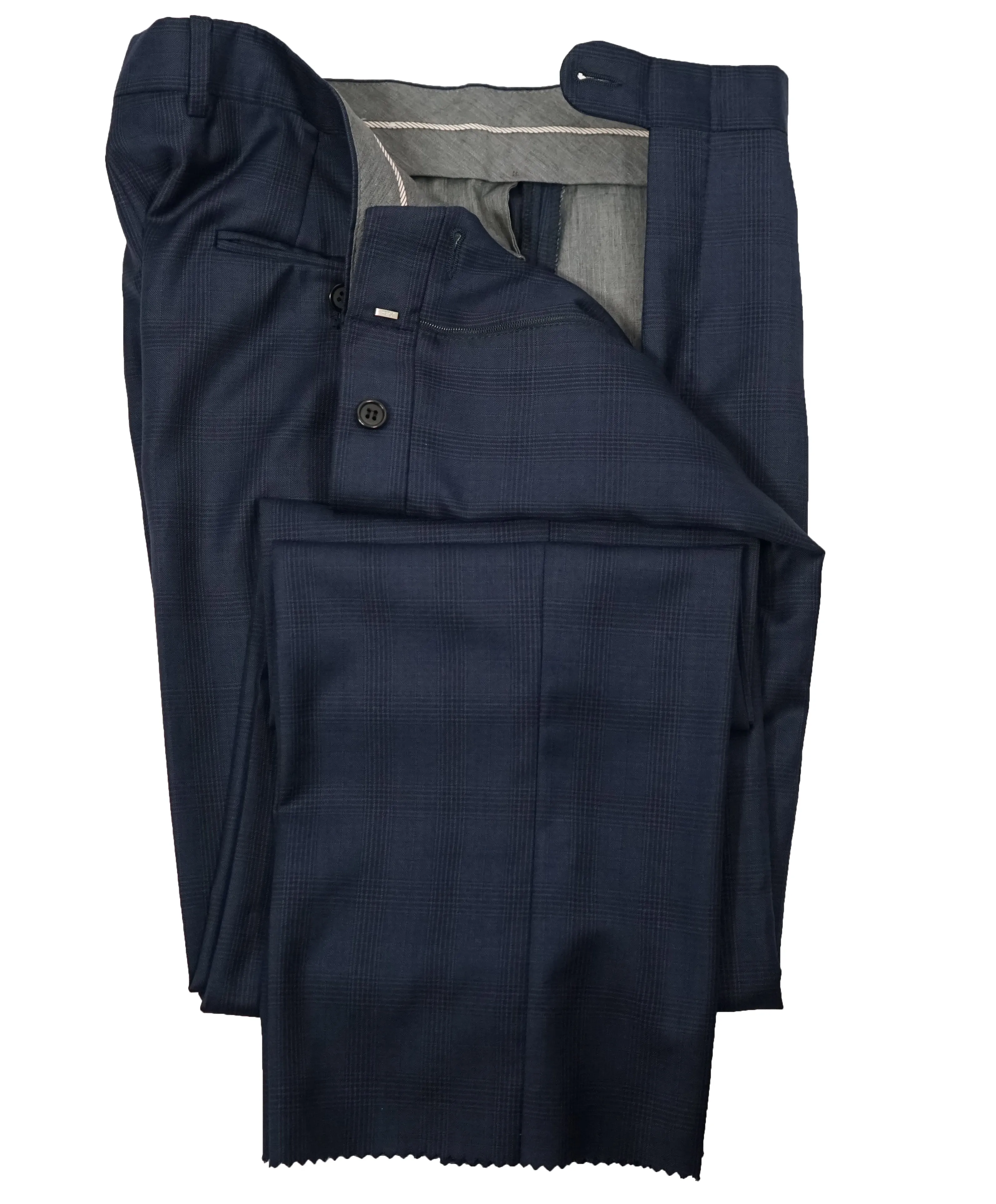 HICKEY FREEMAN - Tonal Medium Blue Plaid Check Suit - 40R