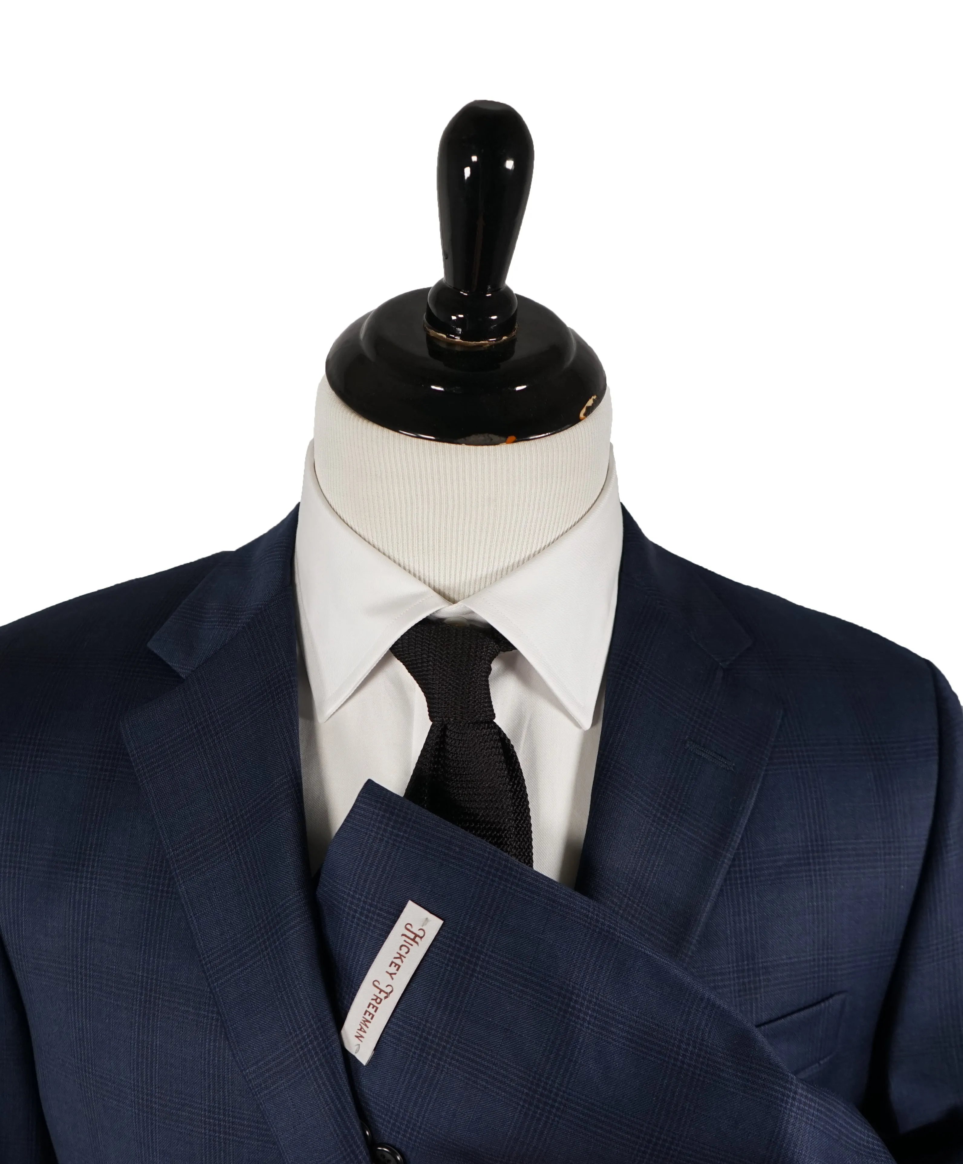 HICKEY FREEMAN - Tonal Medium Blue Plaid Check Suit - 40R
