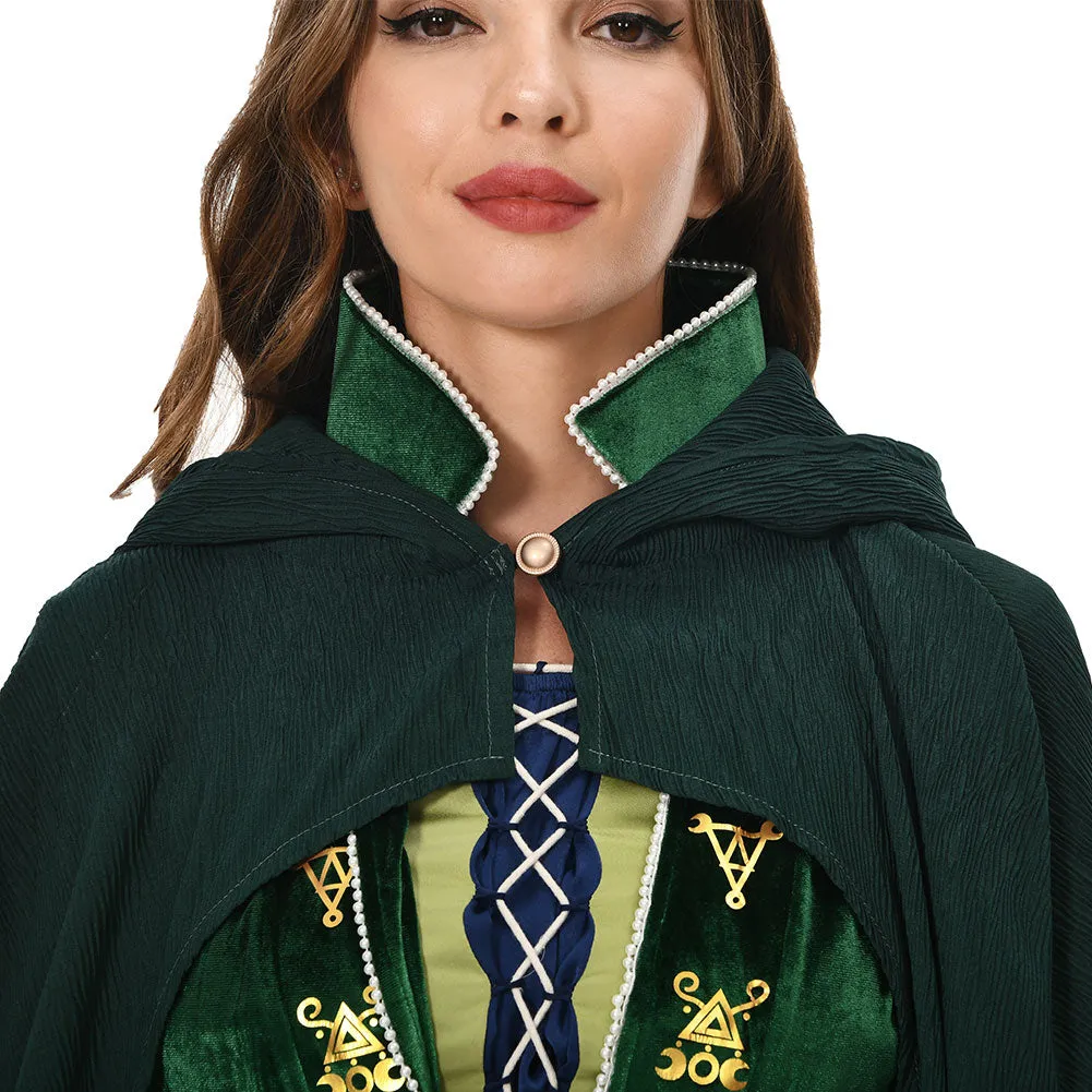 Hocus Pocus 2 Winifred Sanderson Hooded Cloak Outfits Halloween Carnival Suit