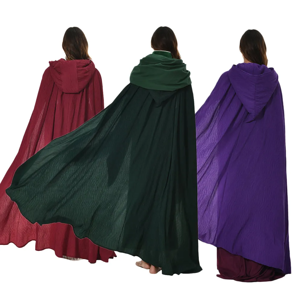 Hocus Pocus 2 Winifred Sanderson Hooded Cloak Outfits Halloween Carnival Suit
