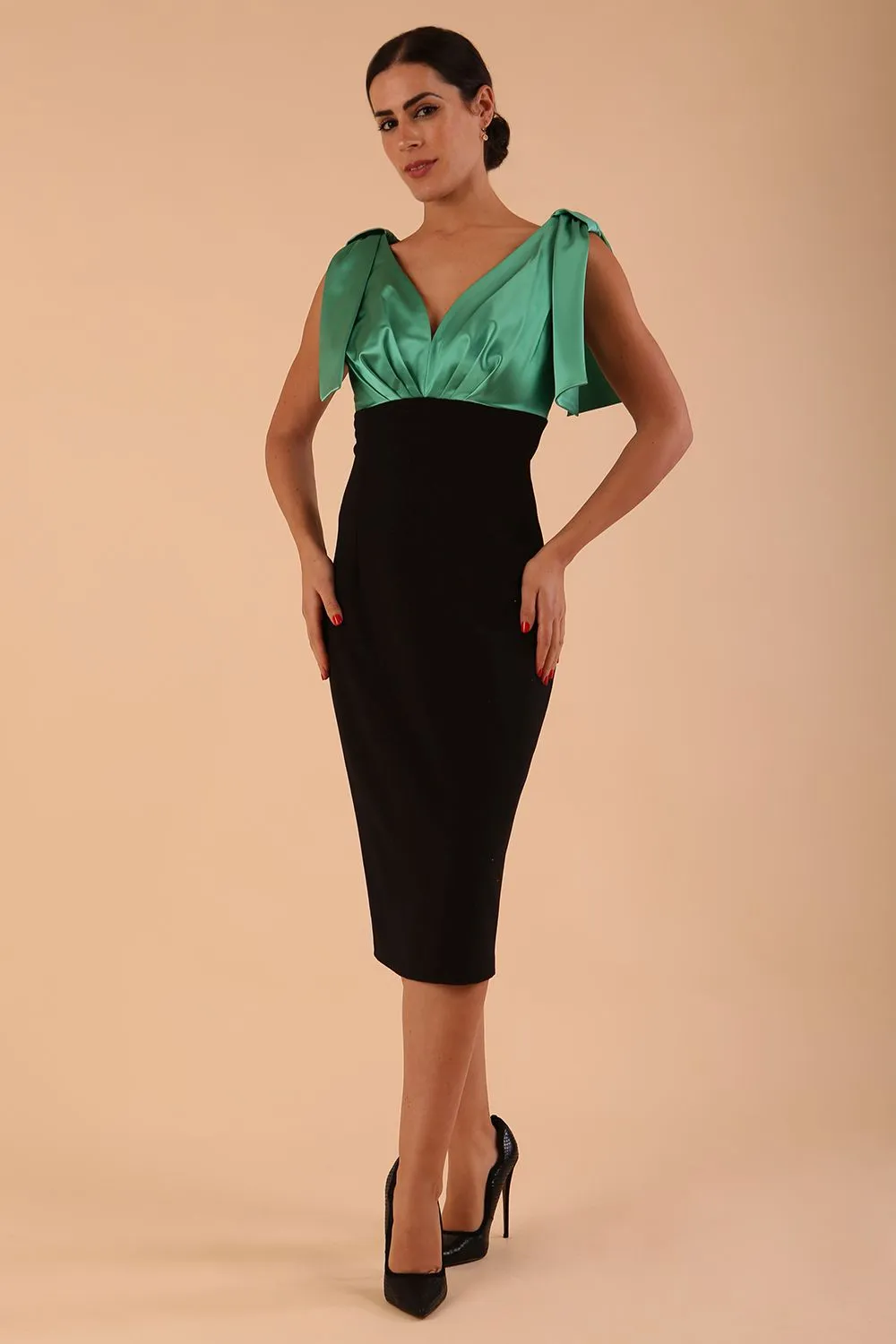 Honora Duchess Satin Pencil Dress