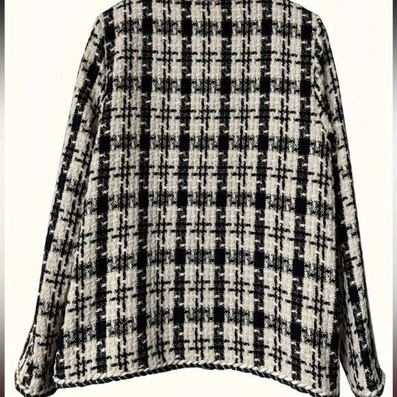 Houndstooth Black White Blazer Jacket