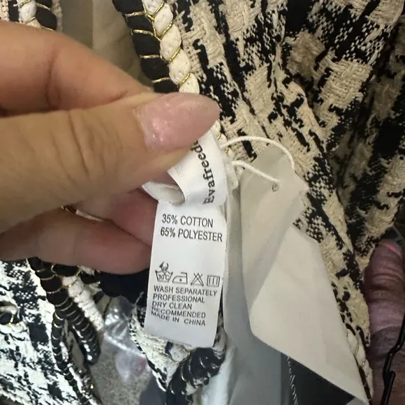 Houndstooth Black White Blazer Jacket