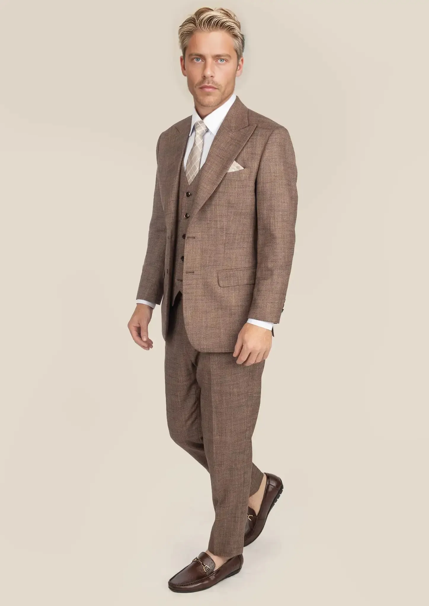 Hudson Tawny Brown Hopsack Suit