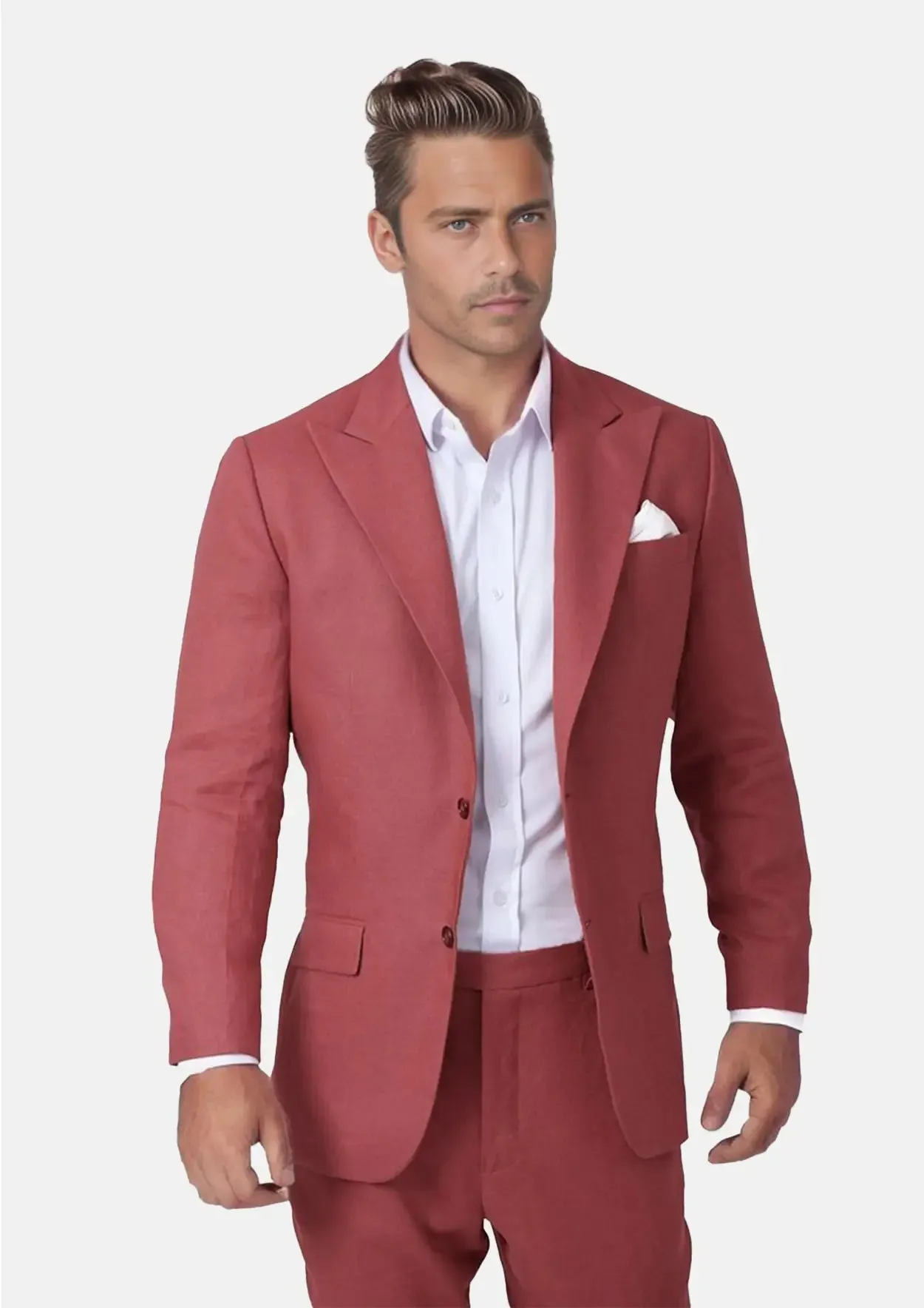 Hudson Tuscan Red Linen Suit