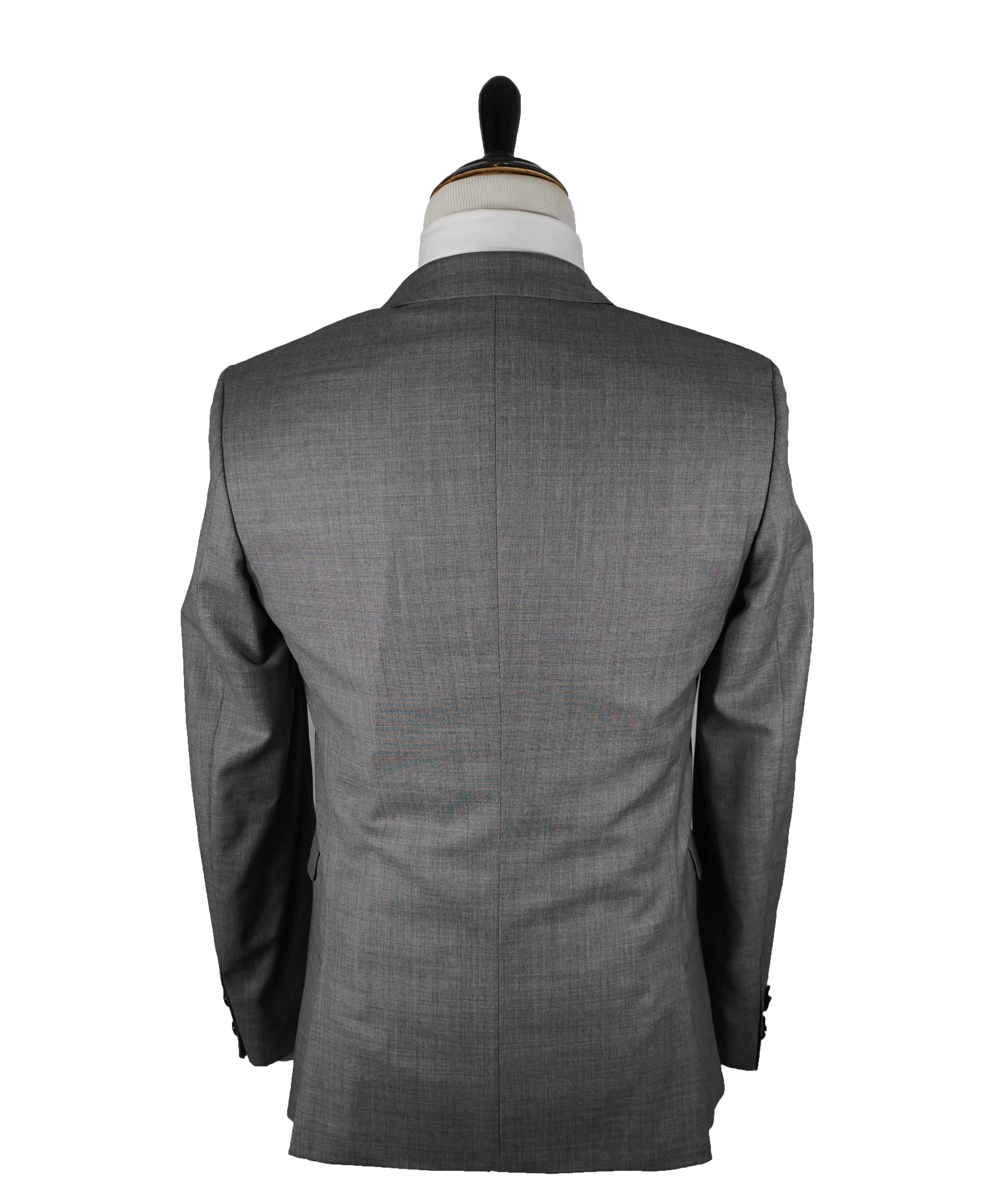 HUGO BOSS - HUGO Slim Super 110 Marzotto Italy Fabric Gray Textured Suit - 36R